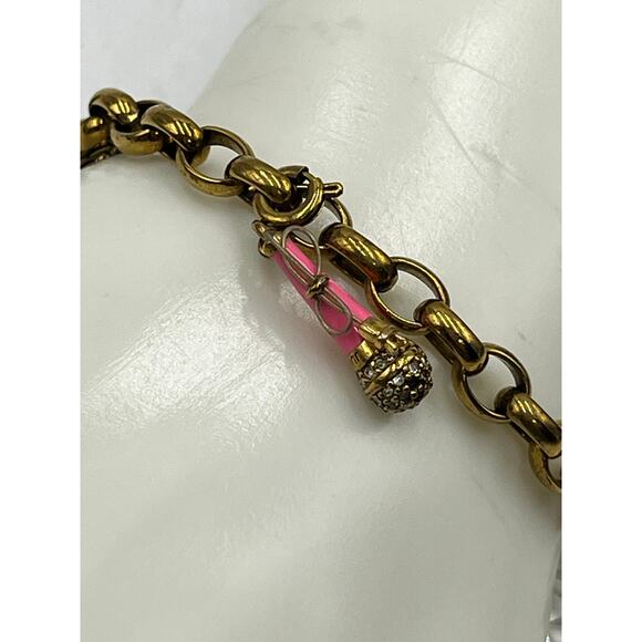 Juicy Couture Authentic Guitar Megaphone Heart Crystal Y2K Charm Bracelet - Picture 7 of 14
